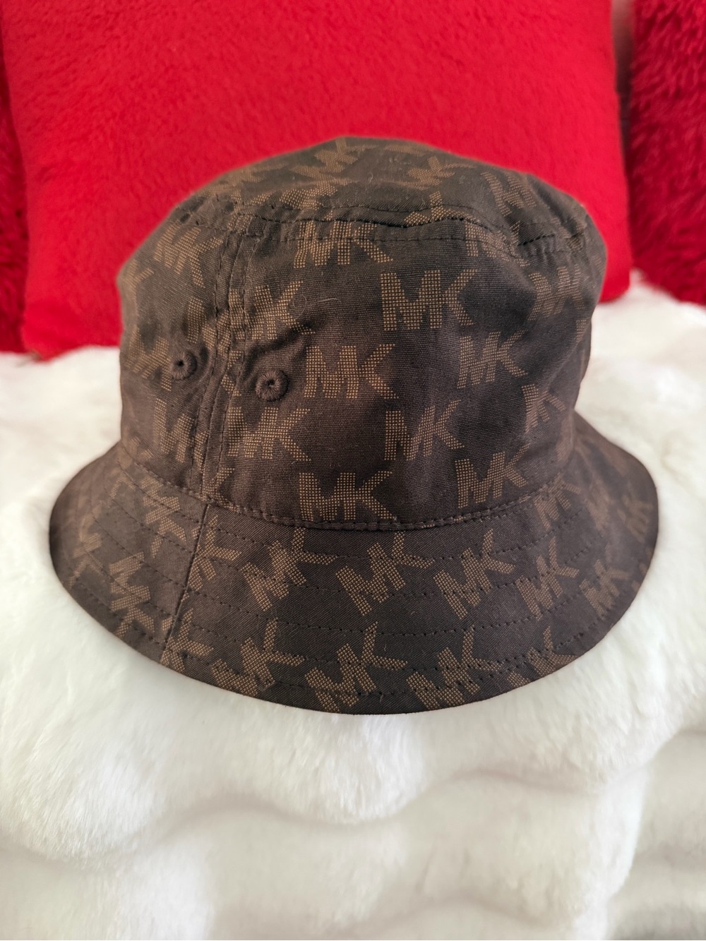 Michael Kors Brown MK Monogram Bucket Hat